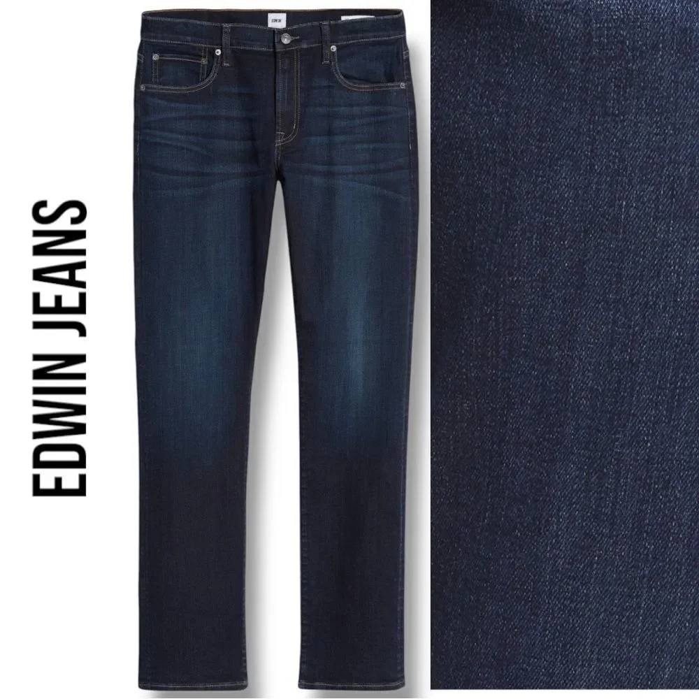EDWIN Men’s Jace Slim Straight Leg Jeans in the Size 31X32 in Icon Blue Color